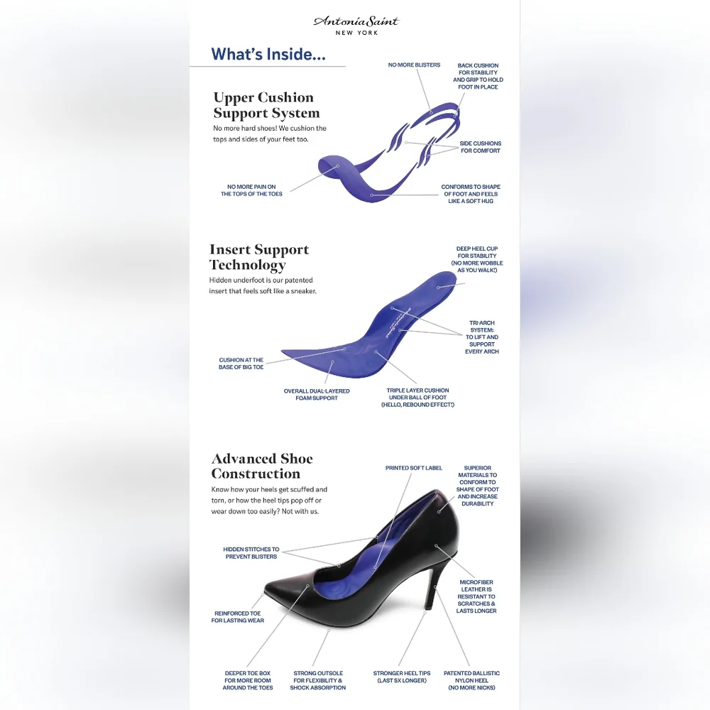 *BRAND NEW* Antonia Saint NY Victoria 2.0 Custom Fit High Heel Black Pointed Toe - Picture 10 of 10